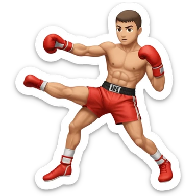 kickboxer kicking sticker