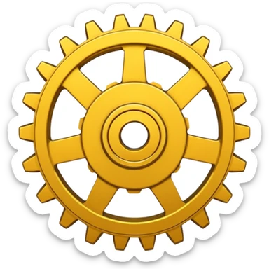 yellow gear cog sticker