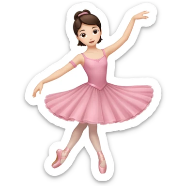 Bunette girl dancing ballet sticker
