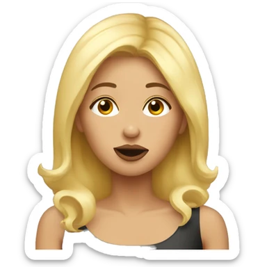 Blond woman sending kisses  sticker
