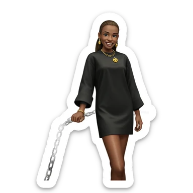 smiling girl in eerie jewelry sticker