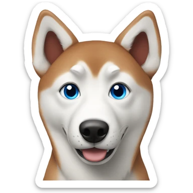 Red husky with Blue eyes sticker