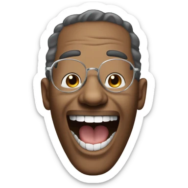 sliver grillz smile face rimless glasses  sticker