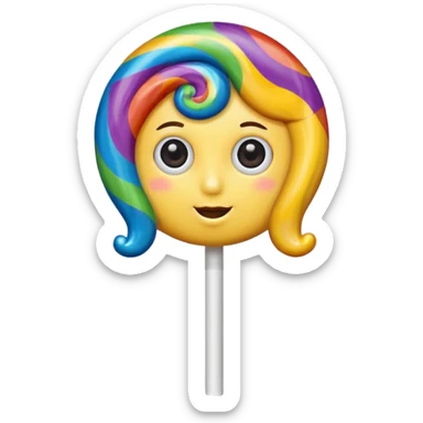 lollipop with eyes and hair  sticker