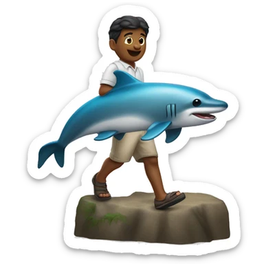 Delfín diciendo llegue sticker