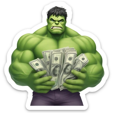Hulk offering money sticker