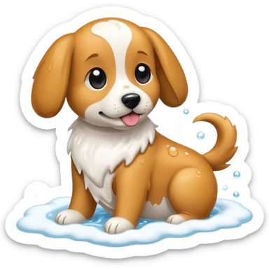 pet Shampoo with foam sticker