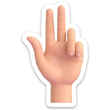 hand with middle finger and ring finger extended, other fingers closed sticker