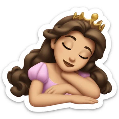 Sleeping brunette beauty princess Disney sticker