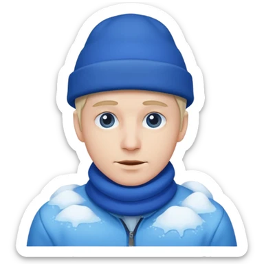 a man burried in snow sticker