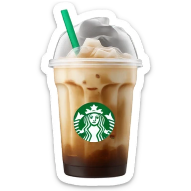 Starbuck ice coffee with ice cubes sticker