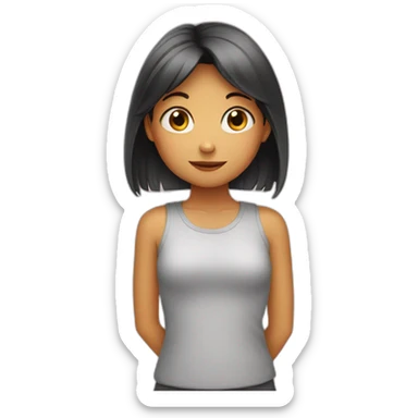 Girl being shy  sticker