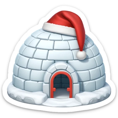 igloo xmas santa hat sticker
