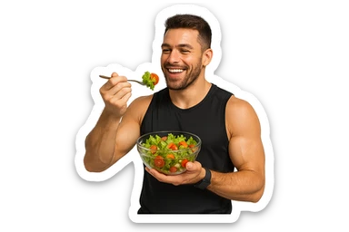 UOMO FITNESS CHE MANGIA INSALATA sticker