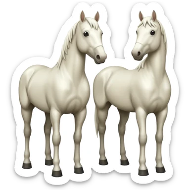 two bald horses sticker