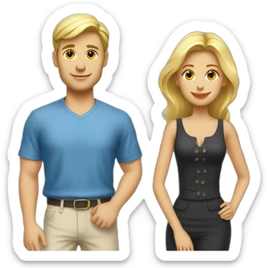 French white couple standing in front of Eiffel Tower sticker