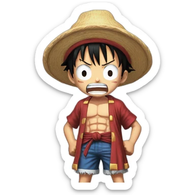luffy gear five shocked sticker