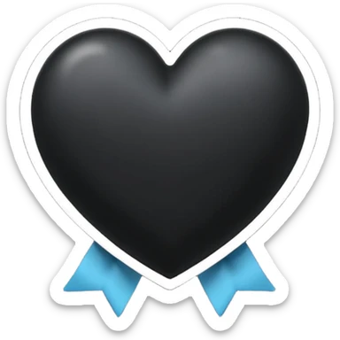 Emoji cuore nero con fiocco sticker