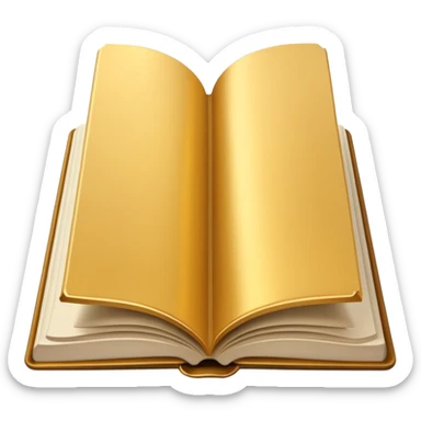 open book with completely empty, golden pages sticker