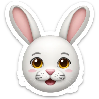 bunny with eyelashes and tiger  sticker