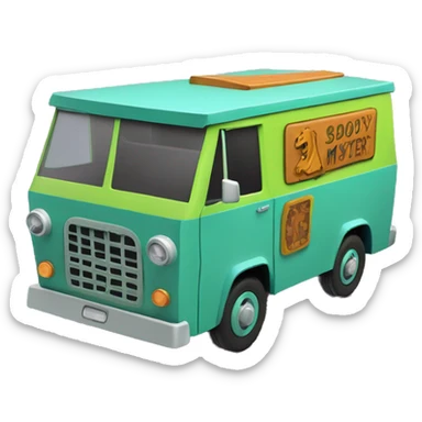 Detailed Papercraft Scooby Doo mystery machine step van sticker