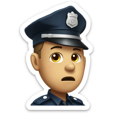 Crying cop sticker
