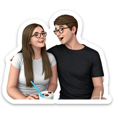 couple enjoying a drink sticker