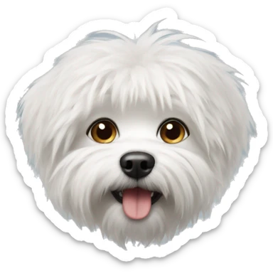 Small white scruffy dog sticker