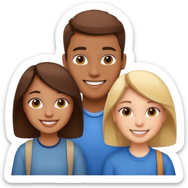 tres estudiantes felices  sticker