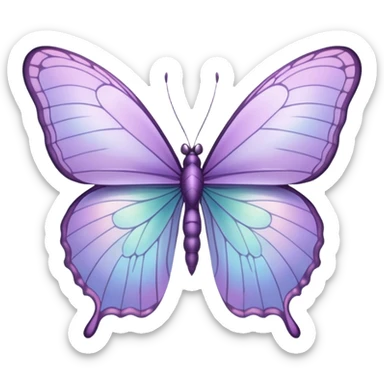 Pastel lilac iridescent butterfly sticker