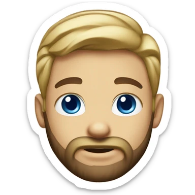 blue eyed blonde bearded boy in iOS 18 emoji style sticker