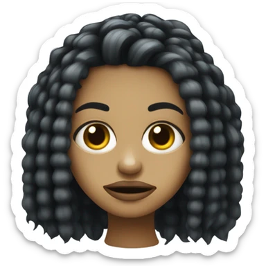 garota bonita zumbi de franja e cabelo medio preto sticker