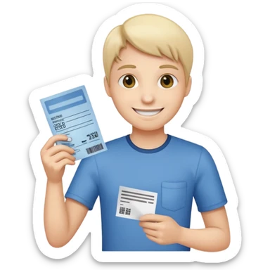 agora um cliente segurando um cupom fiscal sticker