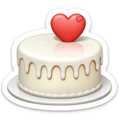 white cake with a heart decoration sticker