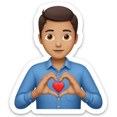 a developer making a heart with hands sticker