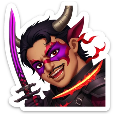 Demon-Horned Warrior sticker