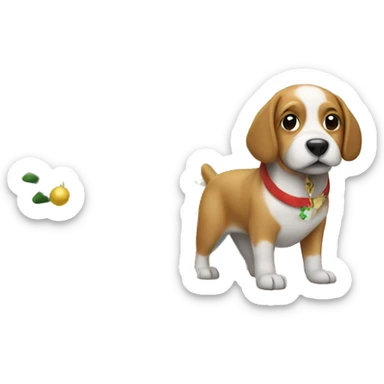 Dog with Christmas tree  sticker