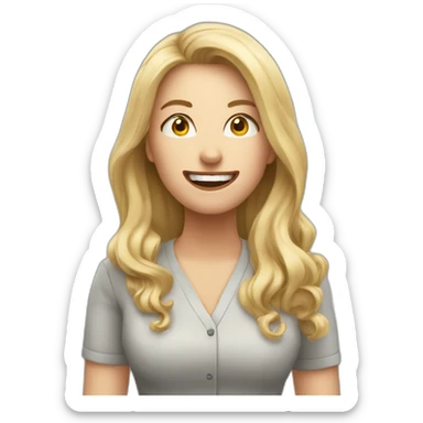 woman teacher long blonde hair yelling sticker