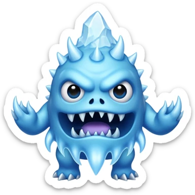 a scary creepy ice monster sticker