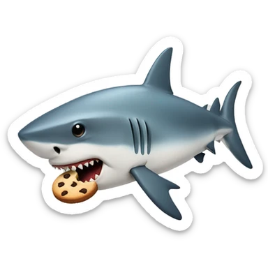 Shark with a cookie sticker