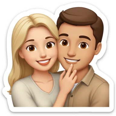 smiling couple kissing sticker