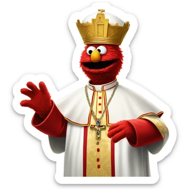 Elmo as the pope sticker