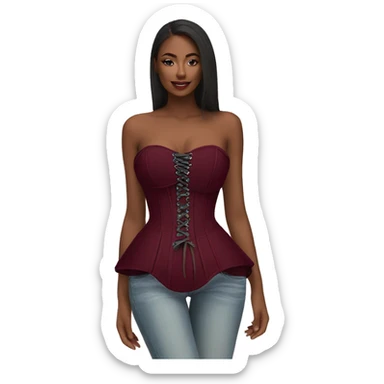 Corset top burgundy sticker