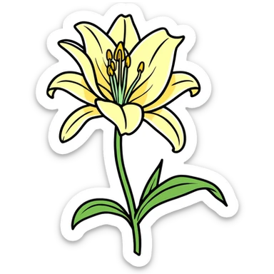 Lily flower sticker