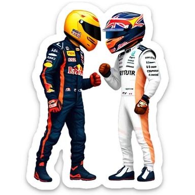Max verstappen and lewis Hamilton fighting sticker