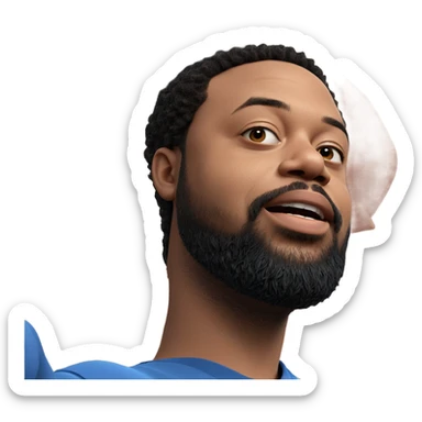 realistic portrait of bearded man sticker