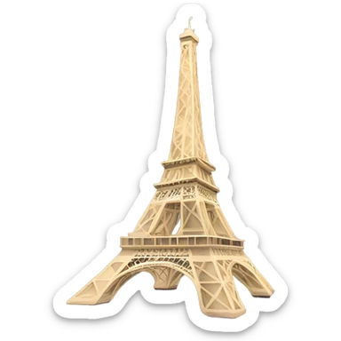 The Eiffel Tower, rotated at a 30° angle on its Y axis sticker
