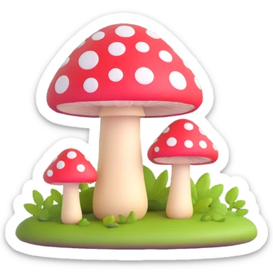 mushroom inspired by Microsoft Fluent emoji sticker