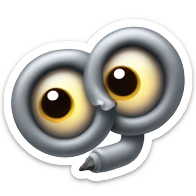 Spinning eyes smoke out of ears sticker