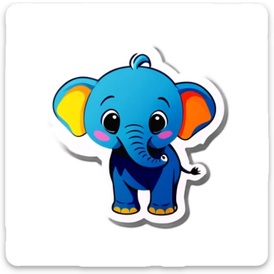 confused elephant sticker